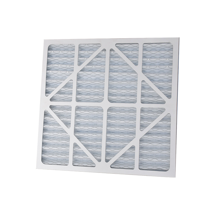 High efficiency paper cardboard frame synthetic fiber media pleated air filter for hvac system